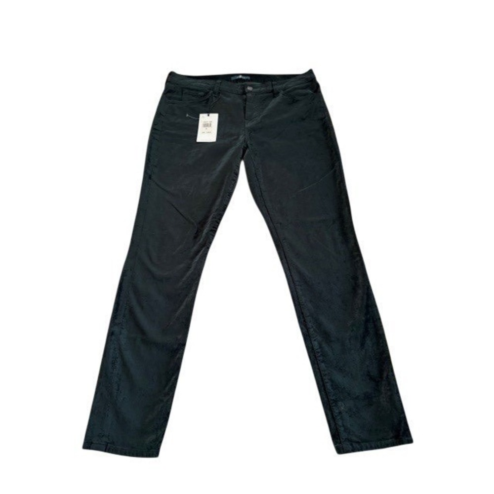 7 For All Mankind Womens Black Velvet Pants Size 32 Slim Straight NWT $189 MSRP